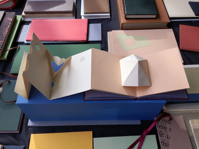 Guy Begbie hardback cloth bound concertina pyramid popup book